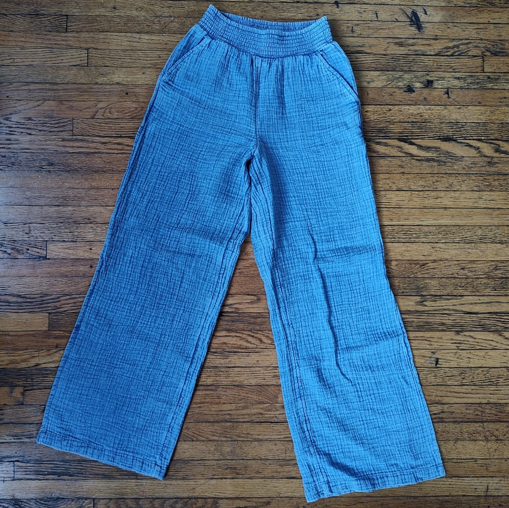Aerie Gauze Elastic Waist Split Leg Pants